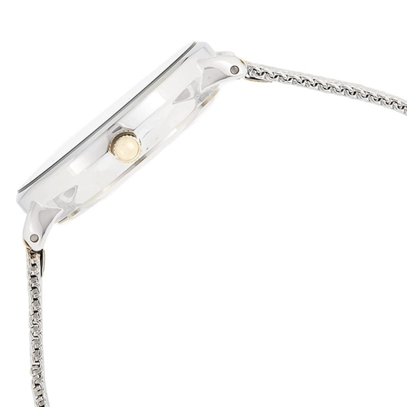 Anne Klein Women's Genuine Diamond Dial Mesh Bracelet Watch - Picture 3 of 6